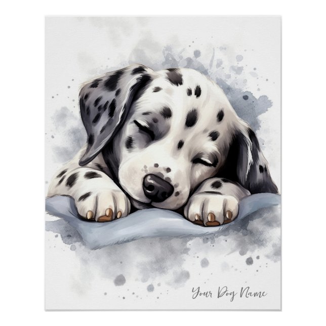 Super cute angel sleeping puppy Dalmatian Dog 001  Poster (Front)