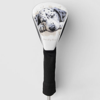 Super cute angel sleeping puppy Dalmatian Dog 002 Golf Head Cover