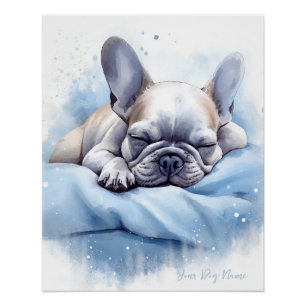 Super cute angel sleeping puppy French Bulldog 003 Poster