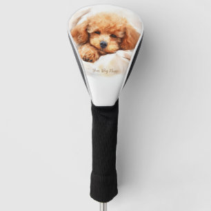 Super cute angel sleeping puppy Poodle Dog 003 Golf Head Cover