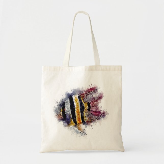 Super Cute AngelFish Aquarelle Aquarium gift idea Tote Bag (Front)