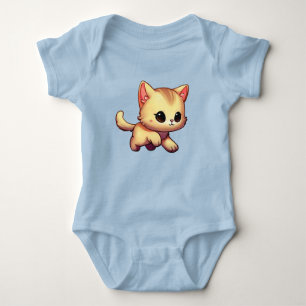 Super Cute Baby Kitten Cartoon Baby Bodysuit