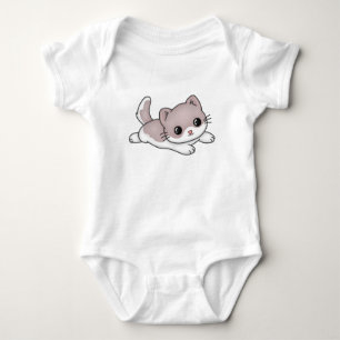 Super Cute Baby Kitten Jumping Cartoon Baby Bodysuit