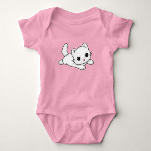 Super Cute Baby Kitten Jumping Cartoon Bodysuit