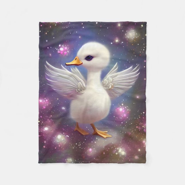 Super Cute Baby Swan Graphic  Fleece Blanket (Front)