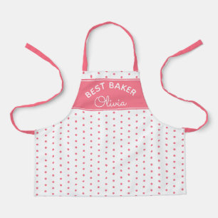 Super Cute Best Baker Pink Polka Dot Girly Baking Apron