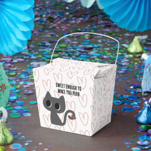 Super Cute Black Cat and Red Heart Favour Box