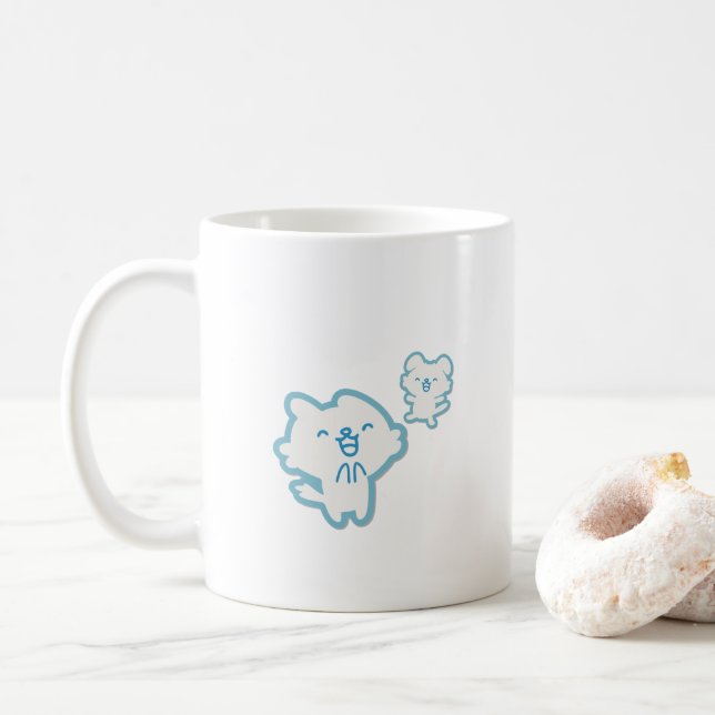 Super Cute Blue Animals Coffee Mug (With Donut)