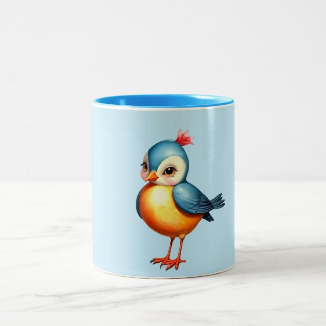 Super Cute Blue Bird Mug (Center)