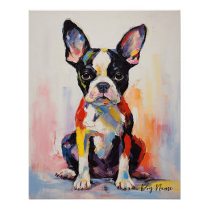 Super Cute Boston Terrier Dog Puppy 005 - Xeno Luc Poster