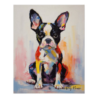Super Cute Boston Terrier Dog Puppy 005 - Xeno Luc Poster