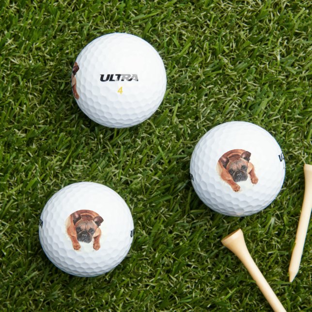 Super Cute Brown French Bulldog Golf Balls (Insitu Grass)