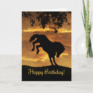 Super Cute Bucking Horse Birthday Card