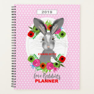 Super Cute Bunny Rabbit Personalised Planner