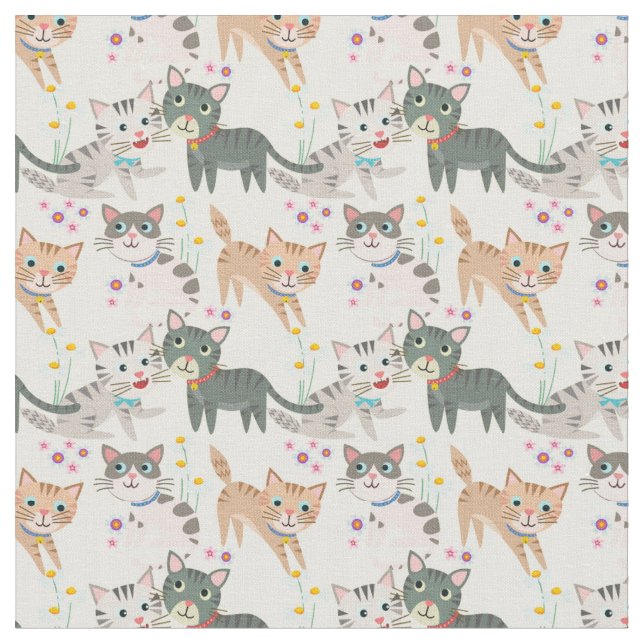Super Cute Cat Fabric (Close Up)