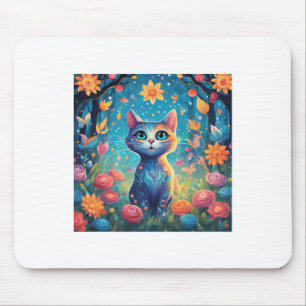 Super Cute Cat With Beautiful Blue Eyes Sticker  Mouse Pad
