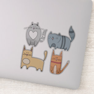Super cute CATS set of 4 Laptop Stickers