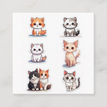 Super Cute Chibi Kitten Stickers Collection - Pack