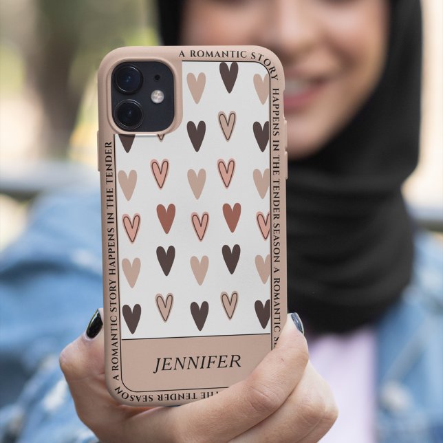 Super Cute & Colourful Love Pattern | Name Purple Case-Mate iPhone Case (Creator Uploaded)