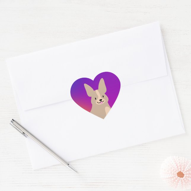 Super Cute Corgi Heart Sticker (Envelope)