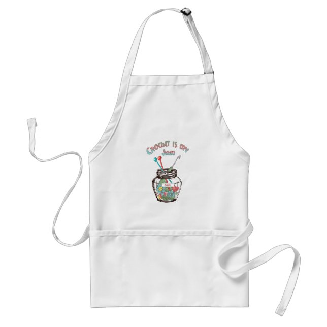 Super Cute “Crochet Is My Jam” Standard Apron (Front)