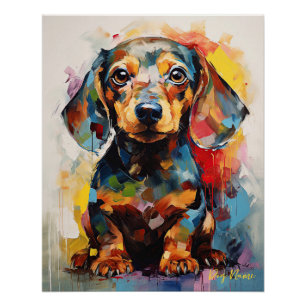 Super Cute Dachshund Dog Puppy 001 - Xeno Lucilfer Poster