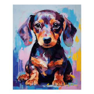 Super Cute Dachshund Dog Puppy 002 - Xeno Lucilfer Poster