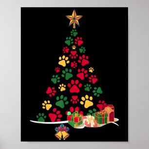 Super Cute Dog Paws Print Christmas Tree