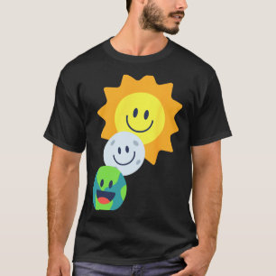 Super Cute Earth Moon Sun Solar Eclipse 2024 Funny T-Shirt