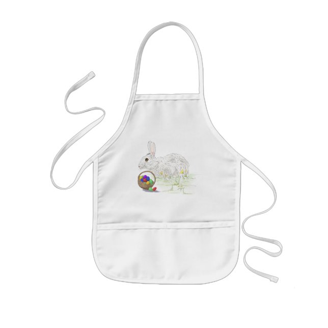 Super Cute Easter Bunny Kids Apron (Front)