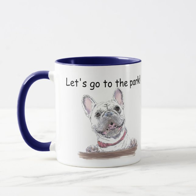 Super Cute French Bulldog | Lets Go to the Park Mug (Left)