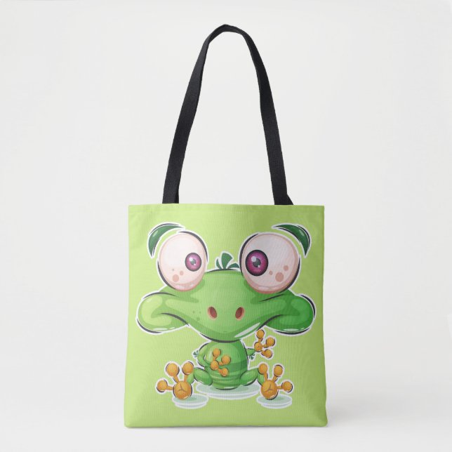Super Cute Froggie Illustration Tote Bag (Front)
