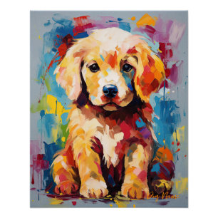 Super Cute Golden Retriever Dog Puppy 001 - Xeno L Poster