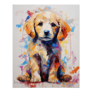 Super Cute Golden Retriever Dog Puppy 005 - Xeno L Poster