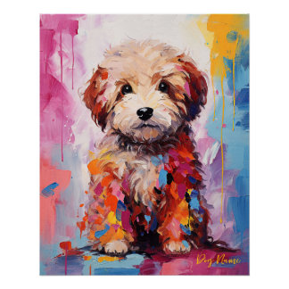 Super Cute Goldendoodle Dog Puppy 002 - Xeno Lucil Poster