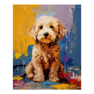 Super Cute Goldendoodle Dog Puppy 003 - Xeno Lucil Poster