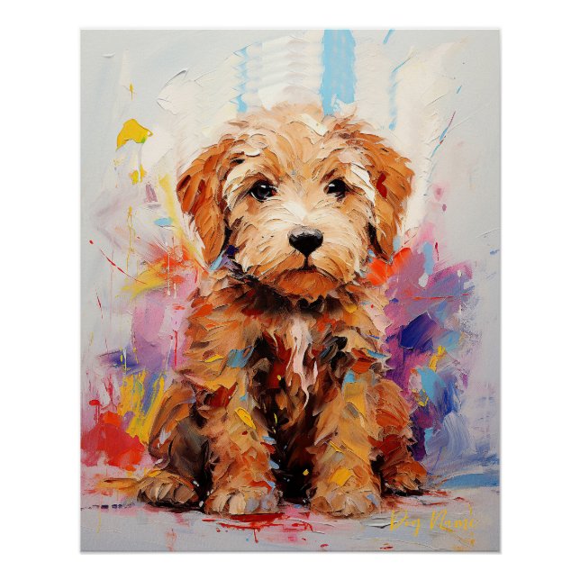 Super Cute Goldendoodle Dog Puppy 004 - Xeno Lucil Poster (Front)