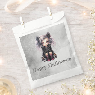Super Cute Gothic Girl Happy Halloween Favour Bag