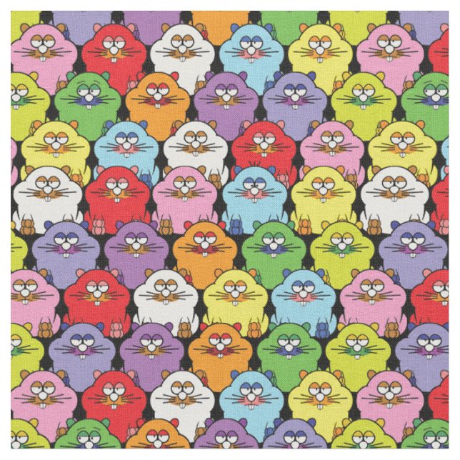 Super Cute Hamsters Fabric (Close Up)