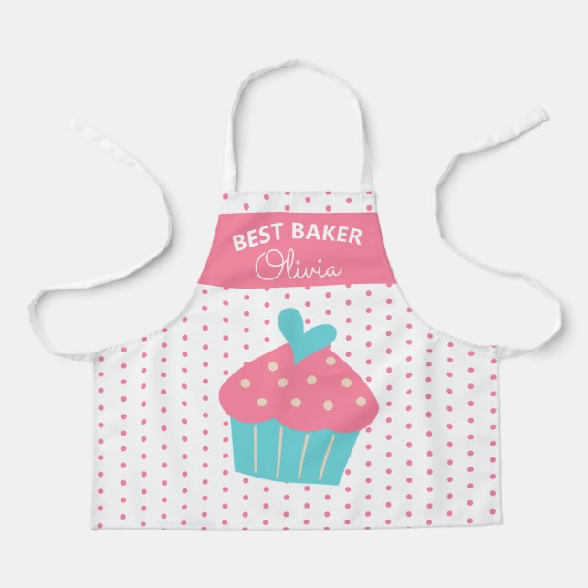 Super Cute Head Baker Colourful Cupcake Baking  Ap Apron (Front)