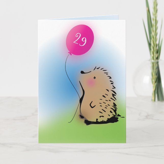 Super cute hedgehog birthday wish card (Front)