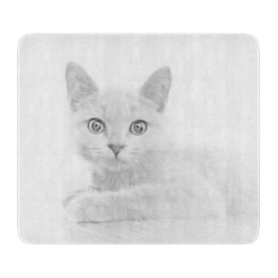 SUPER CUTE Kitten Cat Portrait Cutting Board
