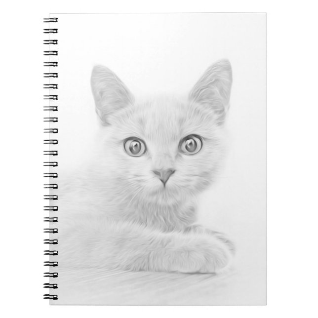 SUPER CUTE Kitten Cat Portrait Notebook (Front)