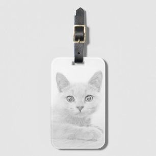 SUPER CUTE Kitten Portrait Photograph Luggage Tag