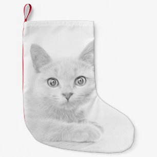 SUPER CUTE Kitten Portrait Small Christmas Stocking