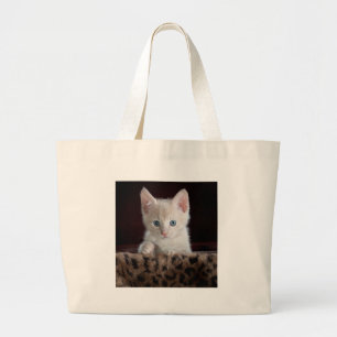 Super Cute Kitten with Beautiful Eyes Large Tote Bag