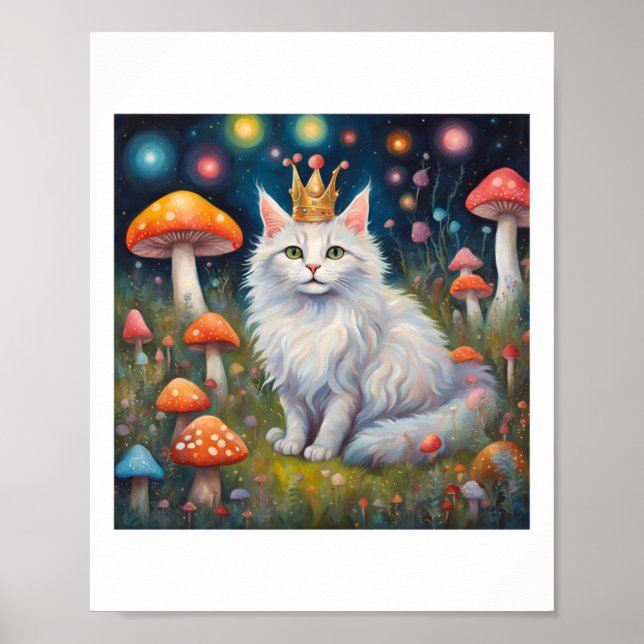 Super Cute Light Royal Cat Sticker  Poster (Front)