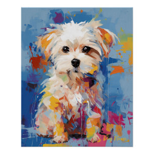 Super Cute Maltese Dog Puppy 001 - Xeno Lucilfer Poster