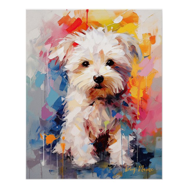 Super Cute Maltese Dog Puppy 002 - Xeno Lucilfer Poster (Front)