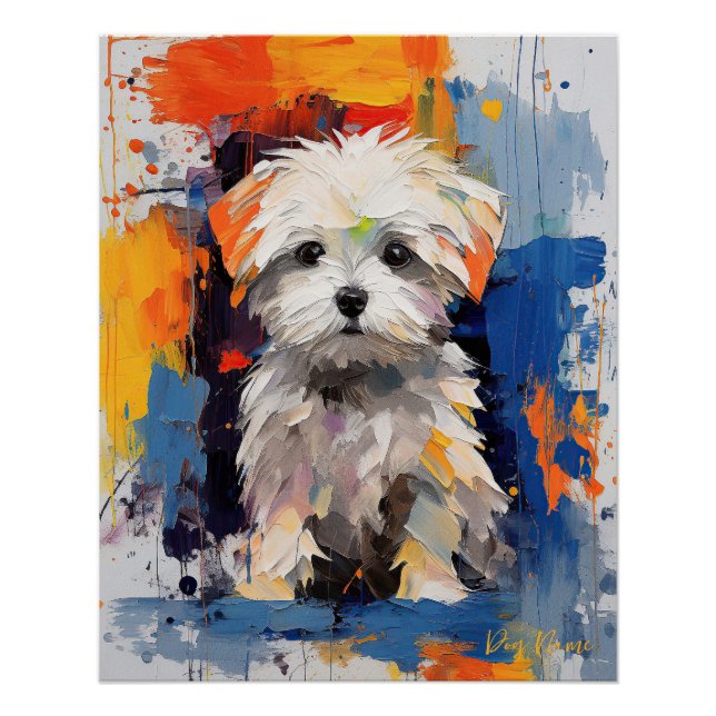 Super Cute Maltese Dog Puppy 005 - Xeno Lucilfer Poster (Front)